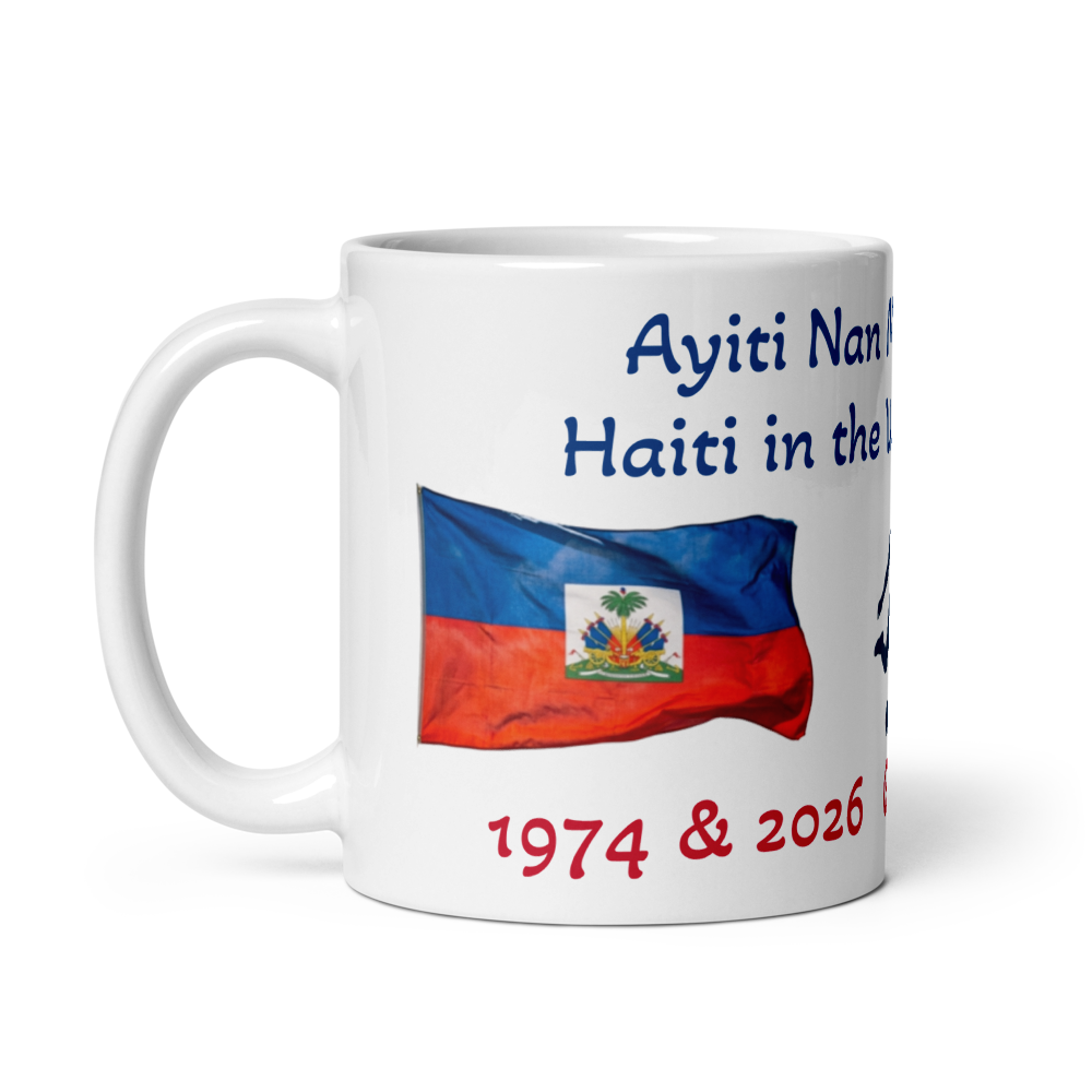 Ayiti Nan Mondyal -White glossy mug