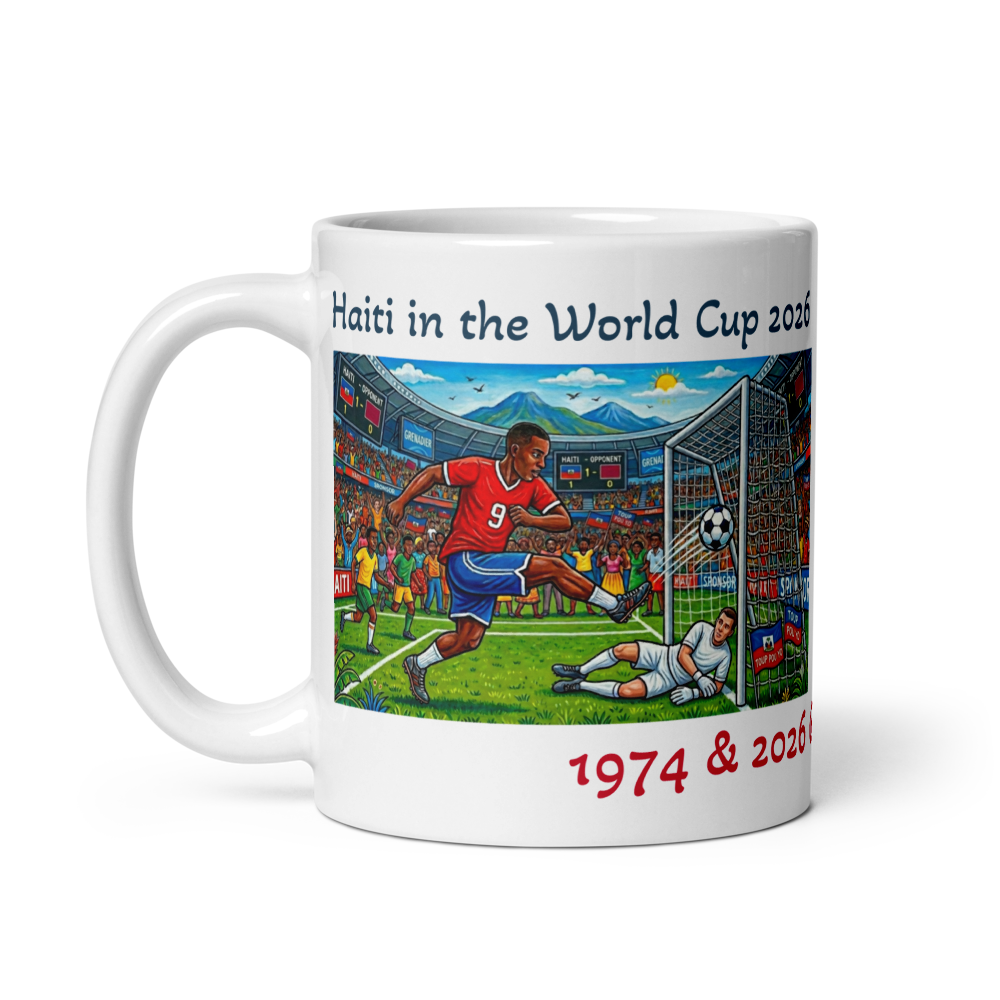 Nou Nan Mondyal - Haiti is in the World Cup White glossy mug