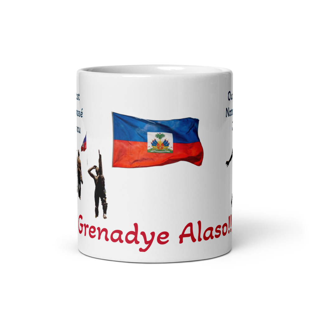 Haiti Past & Present – Grenadye Alaso!! Mug -World Cup Edition - White glossy mug