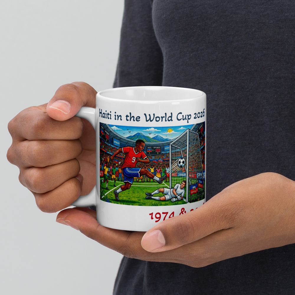 Nou Nan Mondyal - Haiti is in the World Cup White glossy mug